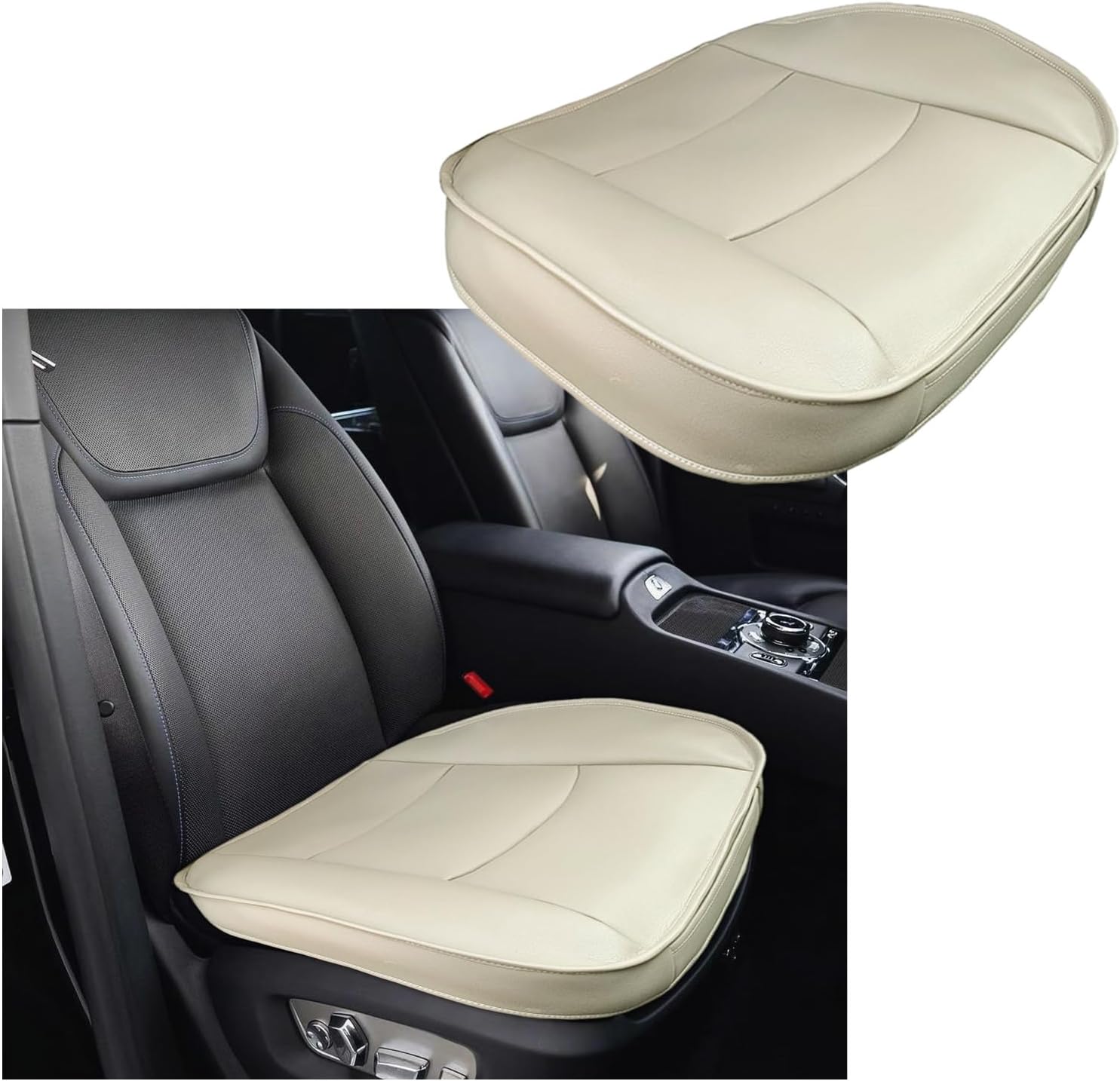 Dickno Car Seat Bottom Cover, PU Leather Auto Front Seat