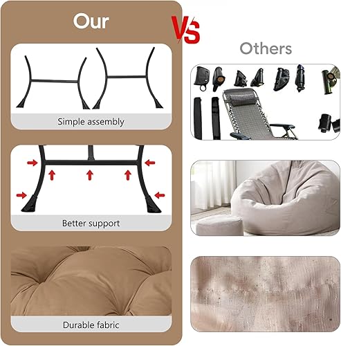 Miniatura 5 de Silla perezosa con otomana plegable, moderna y grande, sofá contemporáneo de ocio con reposabrazos, sofá tapizado, silla de lectura para dormitorio,