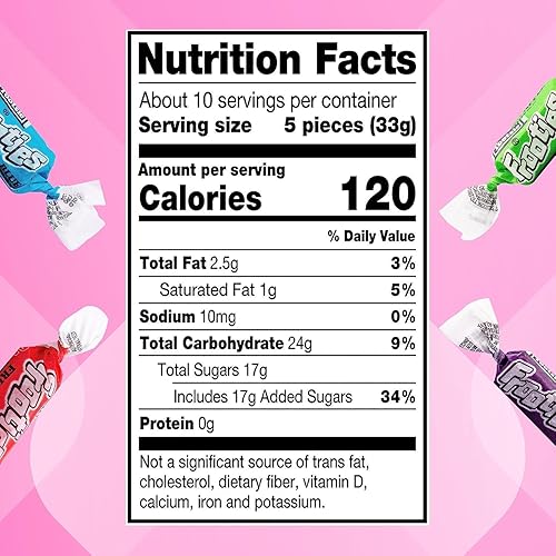 Miniatura 8 de Tootsie Frooties Candy - 10 sabores surtidos de masticables de frutas Tootsie Frooties, mezcla variada con sabor Tootsie Roll de taffies envueltos