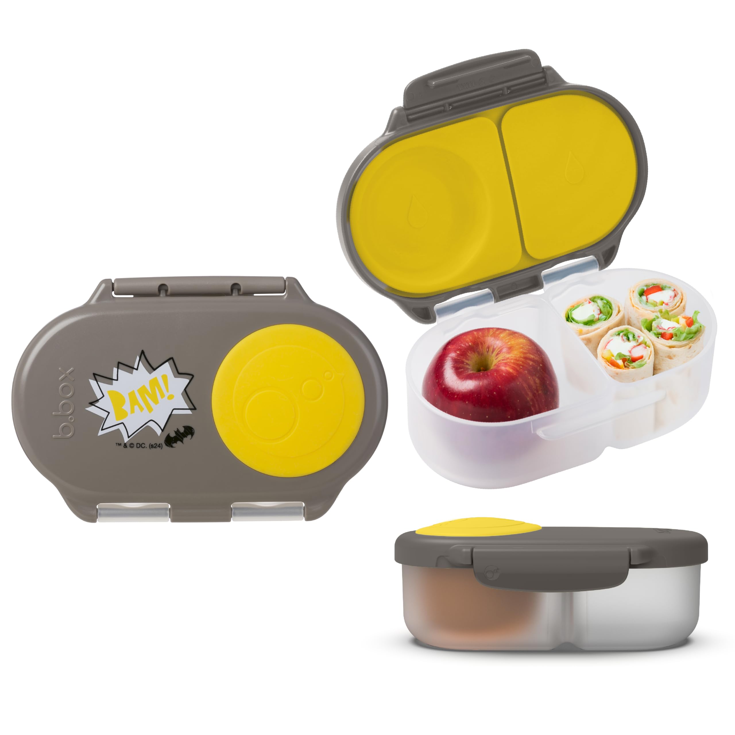 b.box Snackbox | Mini Bento Lunch Box with 2 Leakproof Compartments | Ideal for Toddlers, Kids Lunch and Snacks | Fits Whole Piece of Fruit | BPA Free