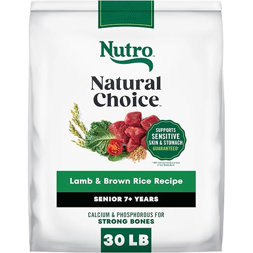 Nutro Natural Choice Senior Dog Food Dry Recipe, Lamb and Brown Rice Recipe, Dry Dog Food, 30 lb. Bag