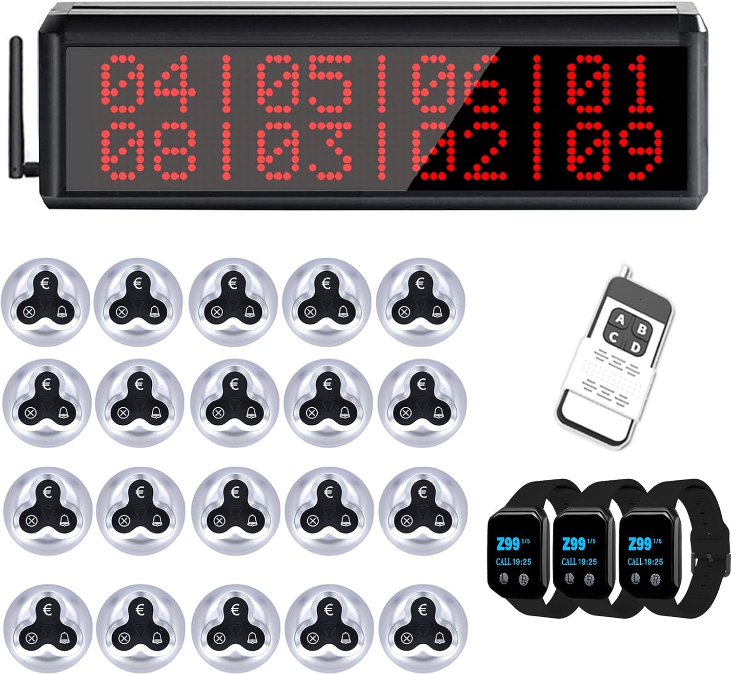 WNKRUN Restaurant Pager System Beeper Pager Wireless Calling System with 1 Number