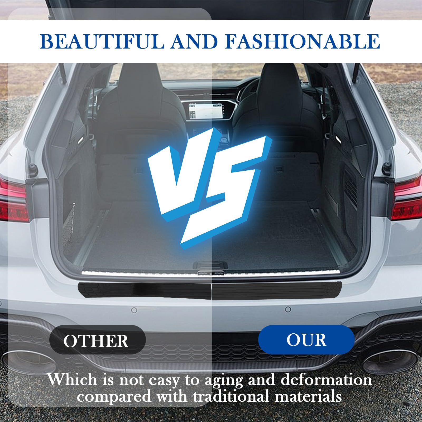 Cuttable Rear Bumper Protector for Car,40.35x3.3 Trunk Bumper Guards with Anti-Skid Textured to Avoid Scratches in Original Paint,Upgraded Car Accessories Rear Bumpers Cover