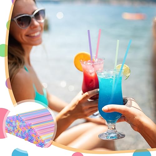 Miniatura 10 de Hushee 500 pajitas de plástico desechables a granel, pajitas morandi de plástico desechables de plástico, palitos para revolver jugos y bebidas