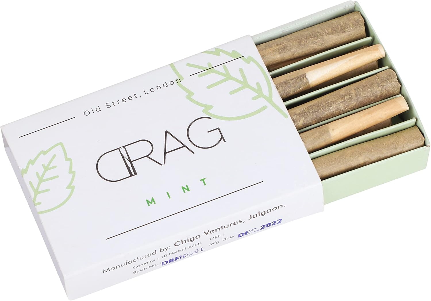DragMint 100 Natural Herbal Joints, TobaccoFree and