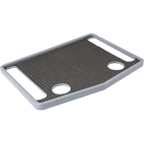 Support Plus Walker Tray Table - Mobility Table for Walker with Non-Slip Mat, Accessories, and Cup Holder (21"x16") - Gray