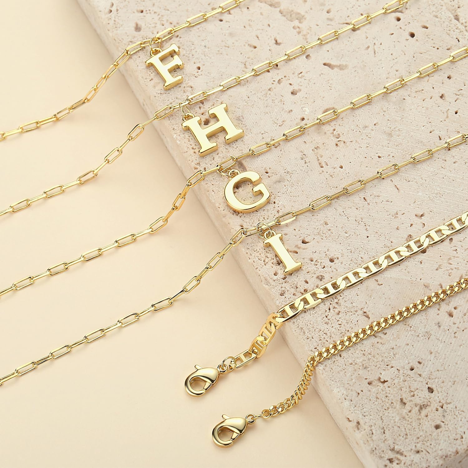 Gold Initial Bracelets for Women Gifts - Dainty 14K Gold Plated Layered Letter Bracelet Set Trendy Personalized A-Z Bracelets Jewelry Gifts for Her - Image 8