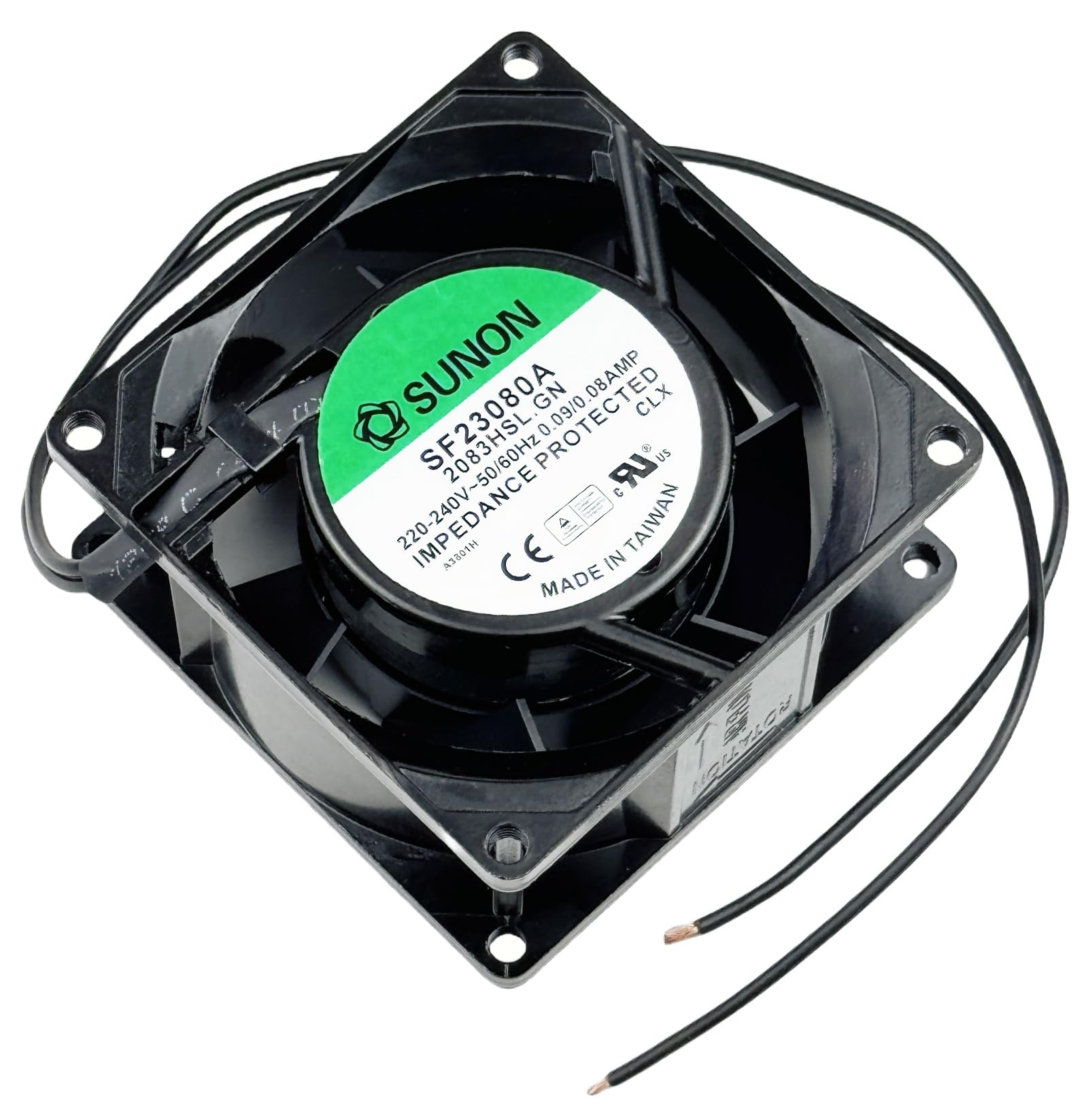 Ventilador de refrigeración de aire para gabinete SUNON SF23080A-2083HBL GN SF Series 2850 RPM 8038 0.09/0.08AMP 220-240V 50/60Hz