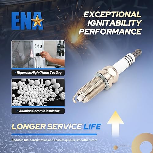 Miniatura 3 de ENA Juego de 16 bujías iridio compatibles con Dodge Challenger Dart 3500 Compass Renegade ProMaster City Reemplazo para SP143877AB 92145 LZFR5CI11