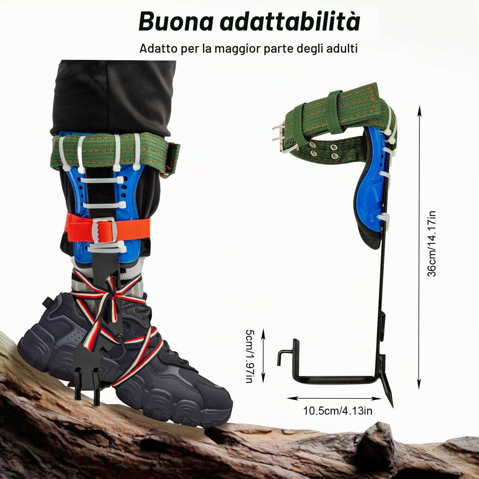 Set di attrezzi per arrampicata sugli alberi, 1 paio di attrezzature per arrampicata sugli alberi, corda di ritenzione, ramponi, picchi, attrezzi per arrampicata con nastro di sicurezza