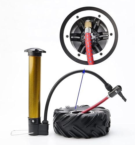 Miniatura 4 de Rchobbytop Paquete de 4 neumáticos inflables RC de 2.2 pulgadas, OD 5.512 in Mud Badland Tractor Tread y llantas de 0.472 in, tuercas de bloqueo