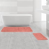 Vista 62 de Yeaban Juego de alfombras de baño verde manzana 2 piezas (20" x 32" y 17" x 24"), tapetes de baño de felpilla gruesa Alfombras de baño absorbentes