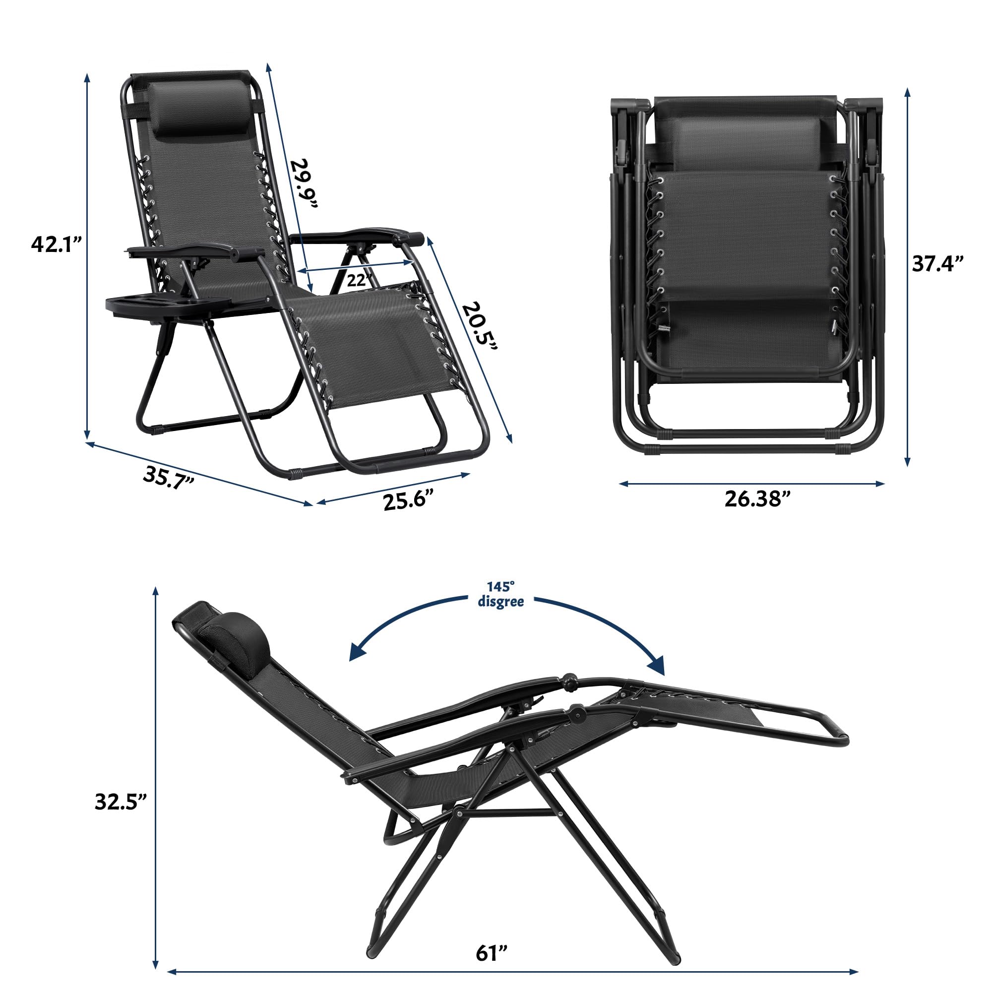 Folding Chair Home Depot Zero Gravity Chair S Tozey 2-Piece Dark