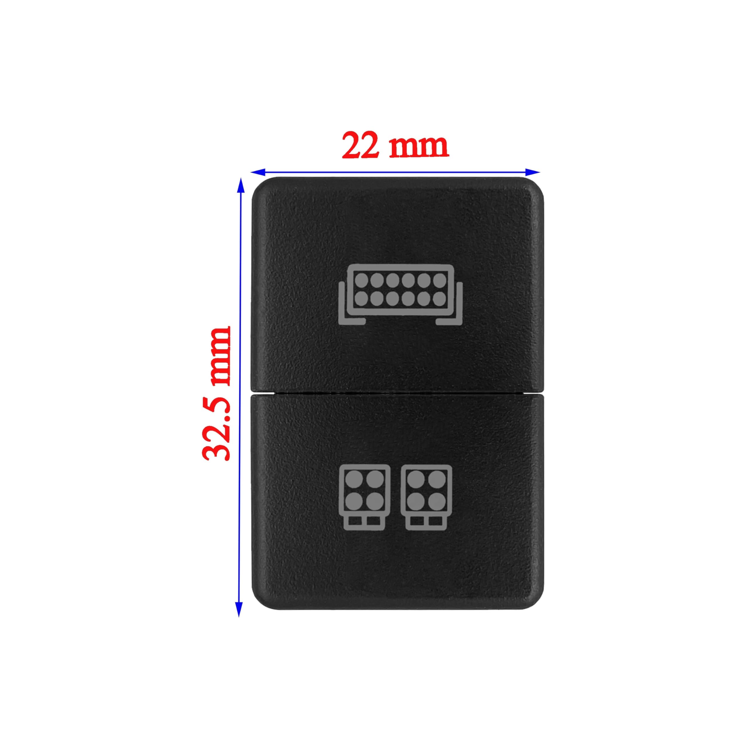 Podwójny przycisk przełącznika pomarańczowe światło LED pasuje do Toyota Prado Landcruiser RAV4 Hilux GUN HiAce 4 Runner Tundra Suzuki Jimny(Usb voltmeter)