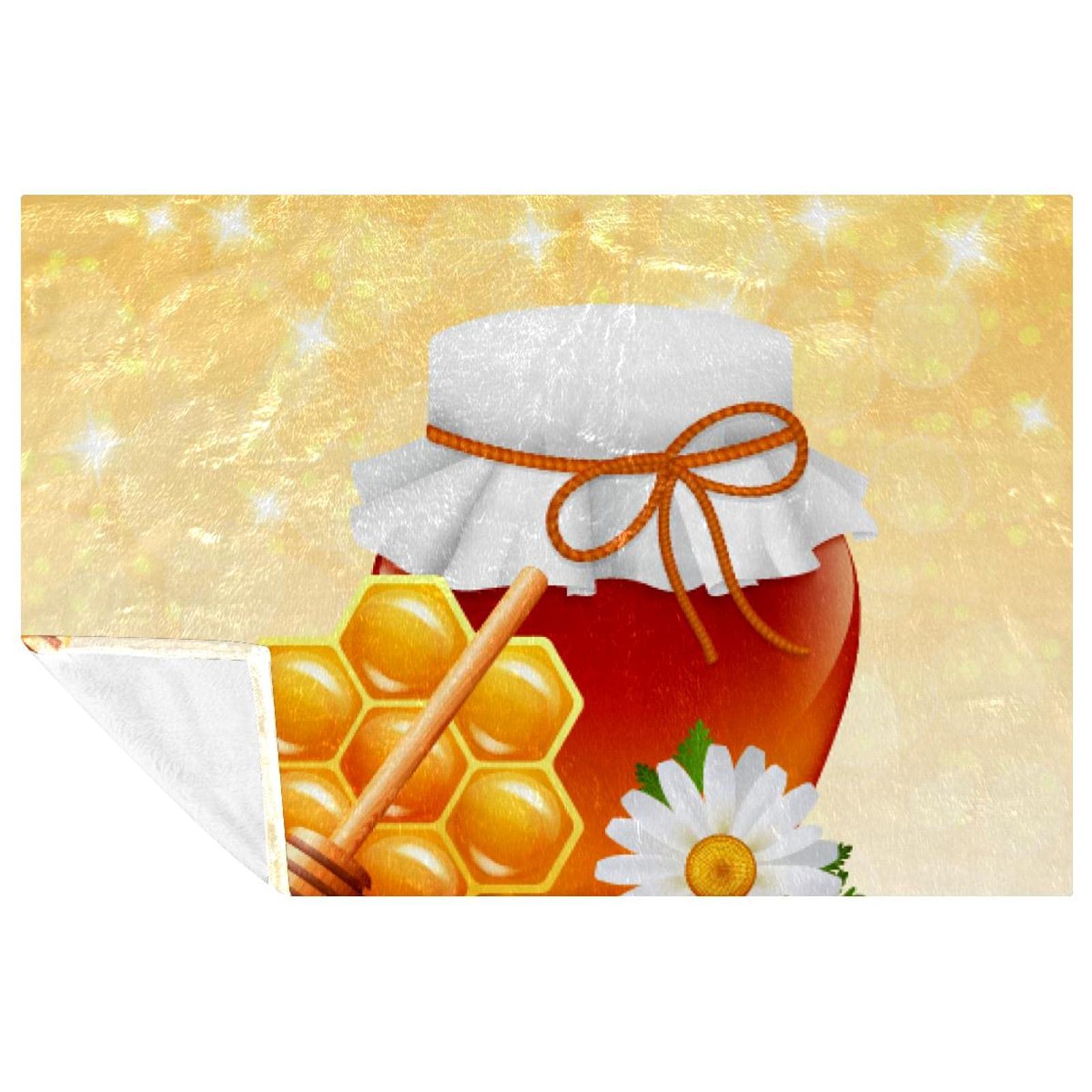 Couverture douce pour camping, pique-nique et plage Honey Jar-01