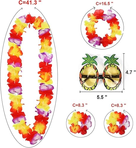 Miniatura 2 de XEPST Kit de disfraz de falda hula para fiesta de Hawaii Luau, juego de 2 personas con falda de hierba, Lei hawaiano, pinza para el cabello de