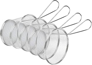 Socobeta Cestello per friggere 4 Pezzi Cesto per frittura in Acciaio Inossidabile 304 per la Preparazione di Alimenti