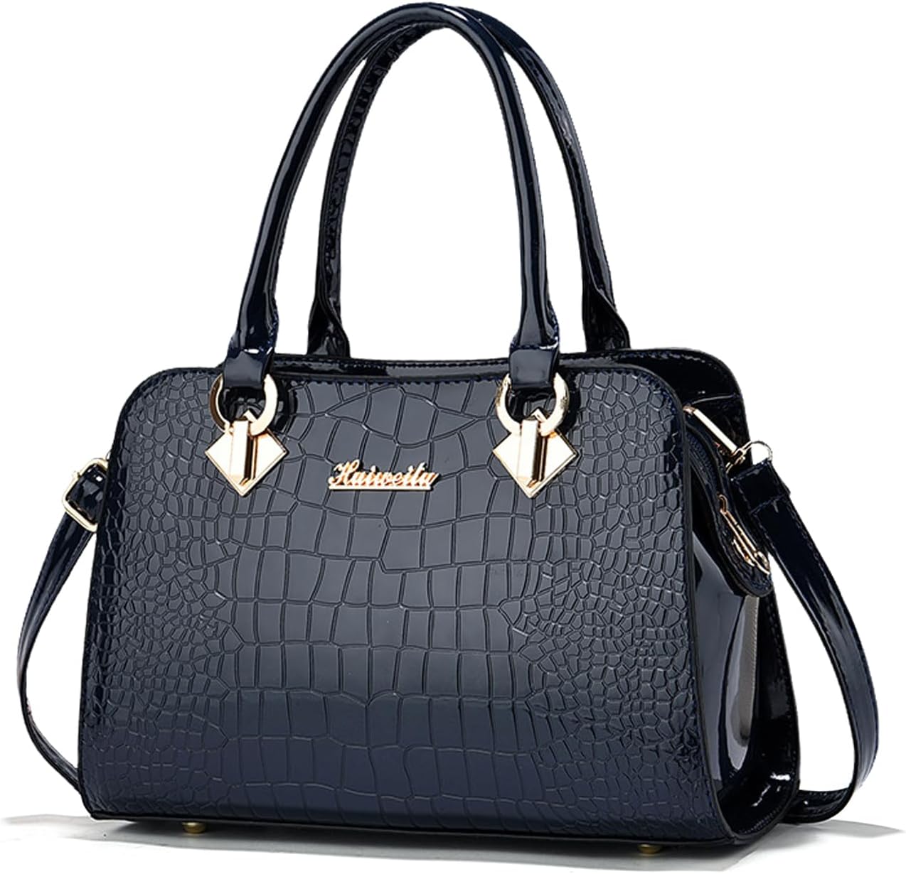 NICOLE & DORIS Ladies Medium Handbags Top Handle Bag Patent Leather Shoulder BagWaterproof Tote Bag