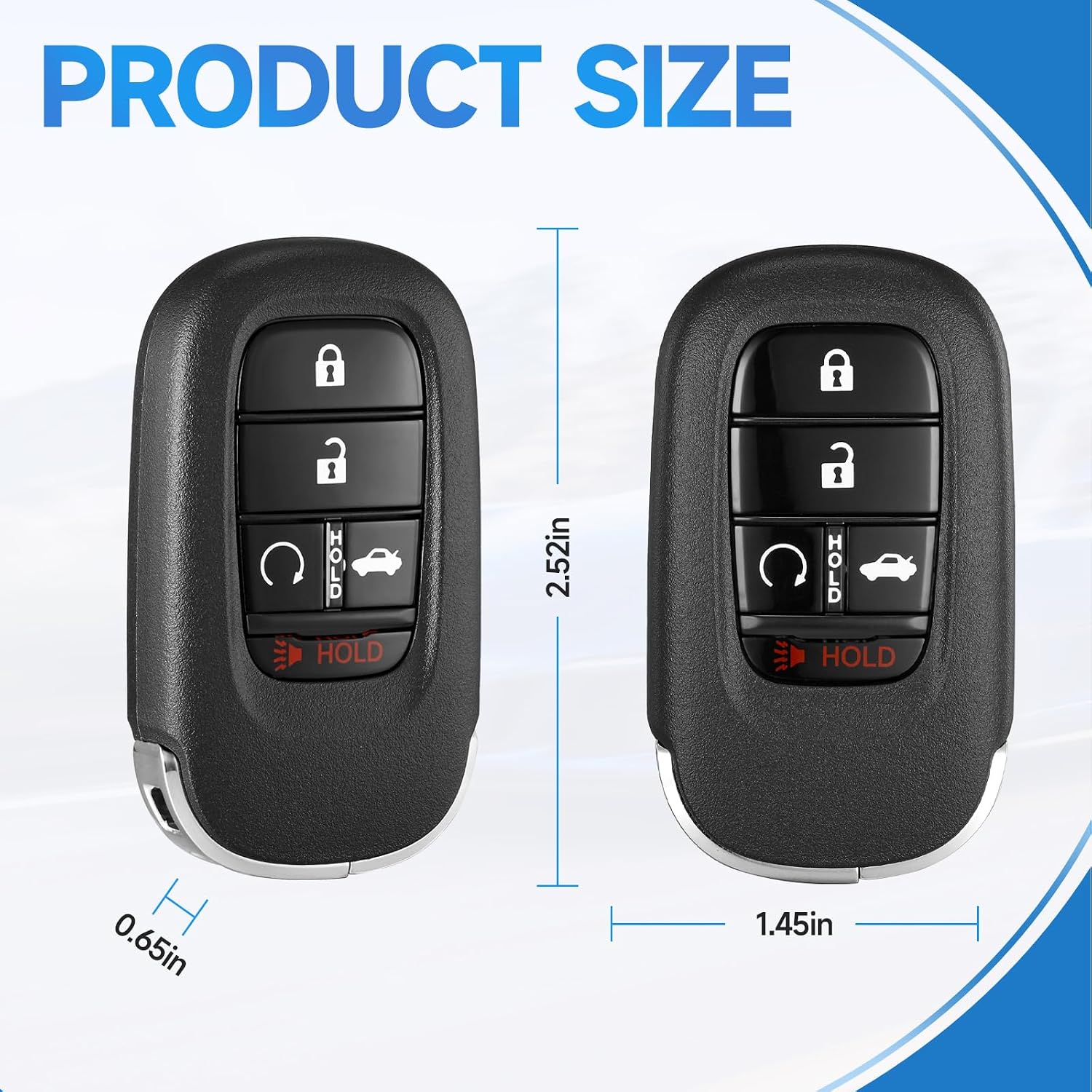 Key Fob Replacement Remote Fits for Honda Civic Accord 2022 2023 2024 Proximity Keyless Entry Smart Remote Control 434Mhz KR5TP-4 72147-T20-A11 A3C0161660000