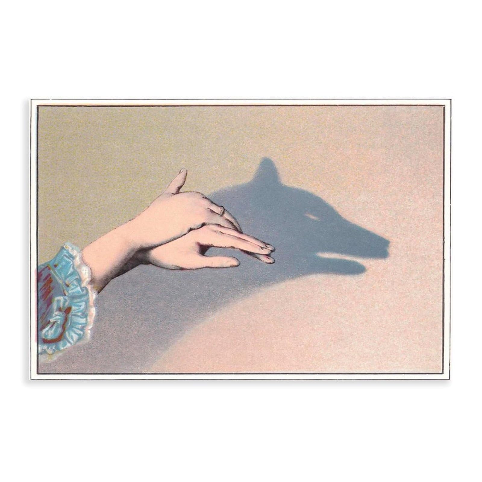 Handpuppen Wolf, viktorianisches Vintage-Chiaroscuro-Poster, Schlafzimmer, Leinwand-Dekordruck, Wandkunst, Büro, Zimmer, ästhetische Dekoration, Geschenk, ungerahmt, 60 x 90 cm