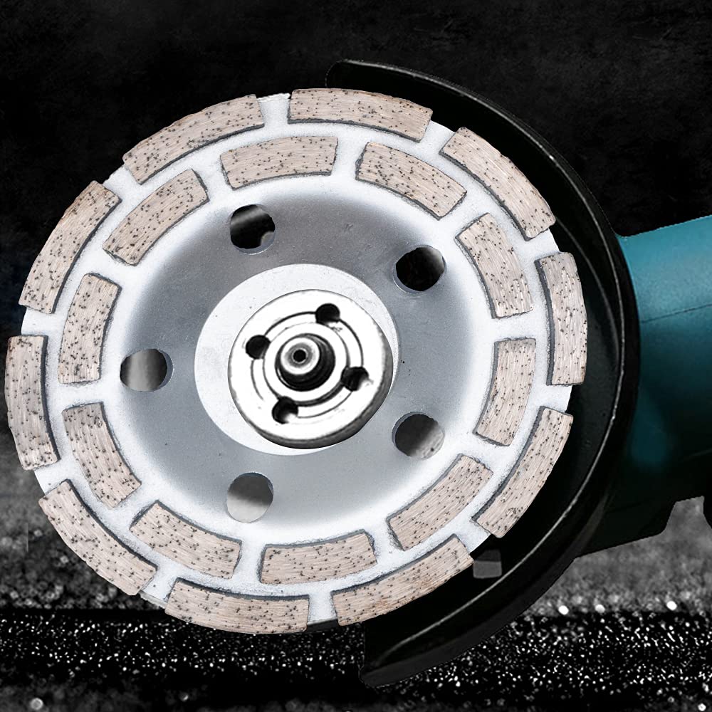 Universale Diamante Grinding Cup Abrasivo Doppia Row Muratura Concrete Wheel Silver Diamond Rettifica Testa Strumento di Taglio per Smerigliatrici Angolo