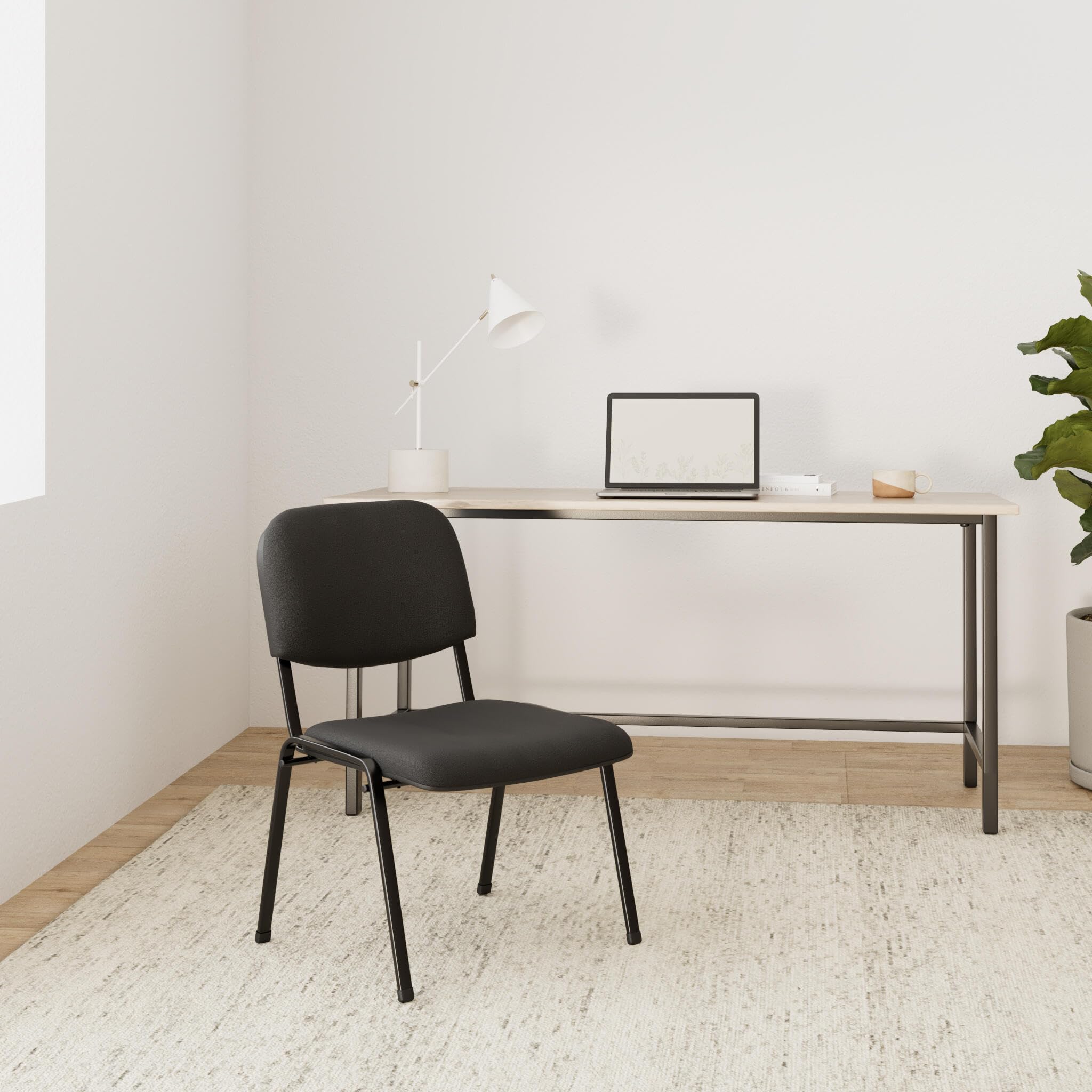hjh OFFICE Chaise de conférence XT 600 XL en Tissu, Assise Extra Large, Chaise Ergonomique, Dossier empilable, jusqu'à 150 kg (Noir)