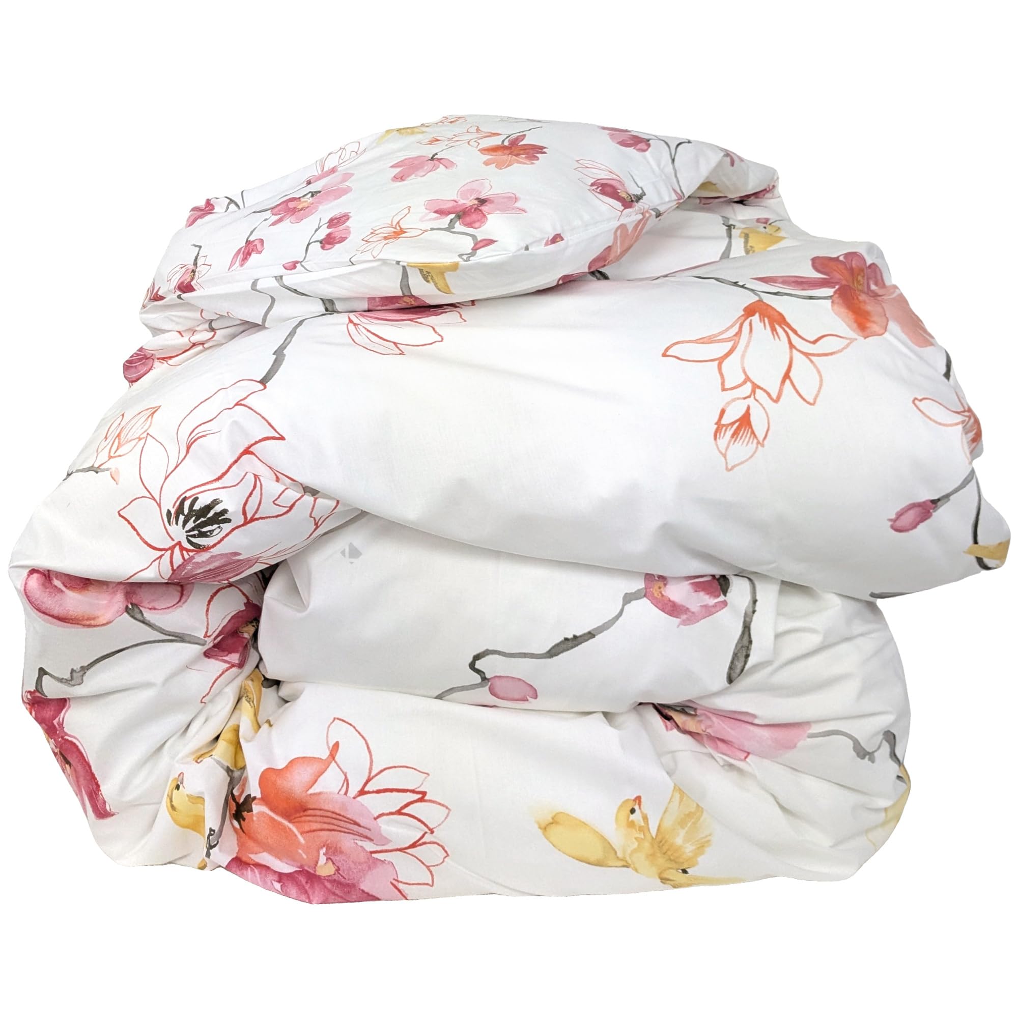 Housse de couette 280x240 percale 100% coton Linnea Elisa rose pour des nuits douces