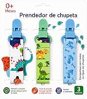 CODATECH Kit 3 UN. Prendedor de Chupeta Menino/Menina Estampas Lindas Alto Padrão de Qualidade - Dino