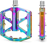Vista 11 de Pedales de bicicleta de 9/16 pulgadas, pedales de bicicleta con reflectores, 3 rodamientos sellados, pedales de plataforma ancha para bicicleta