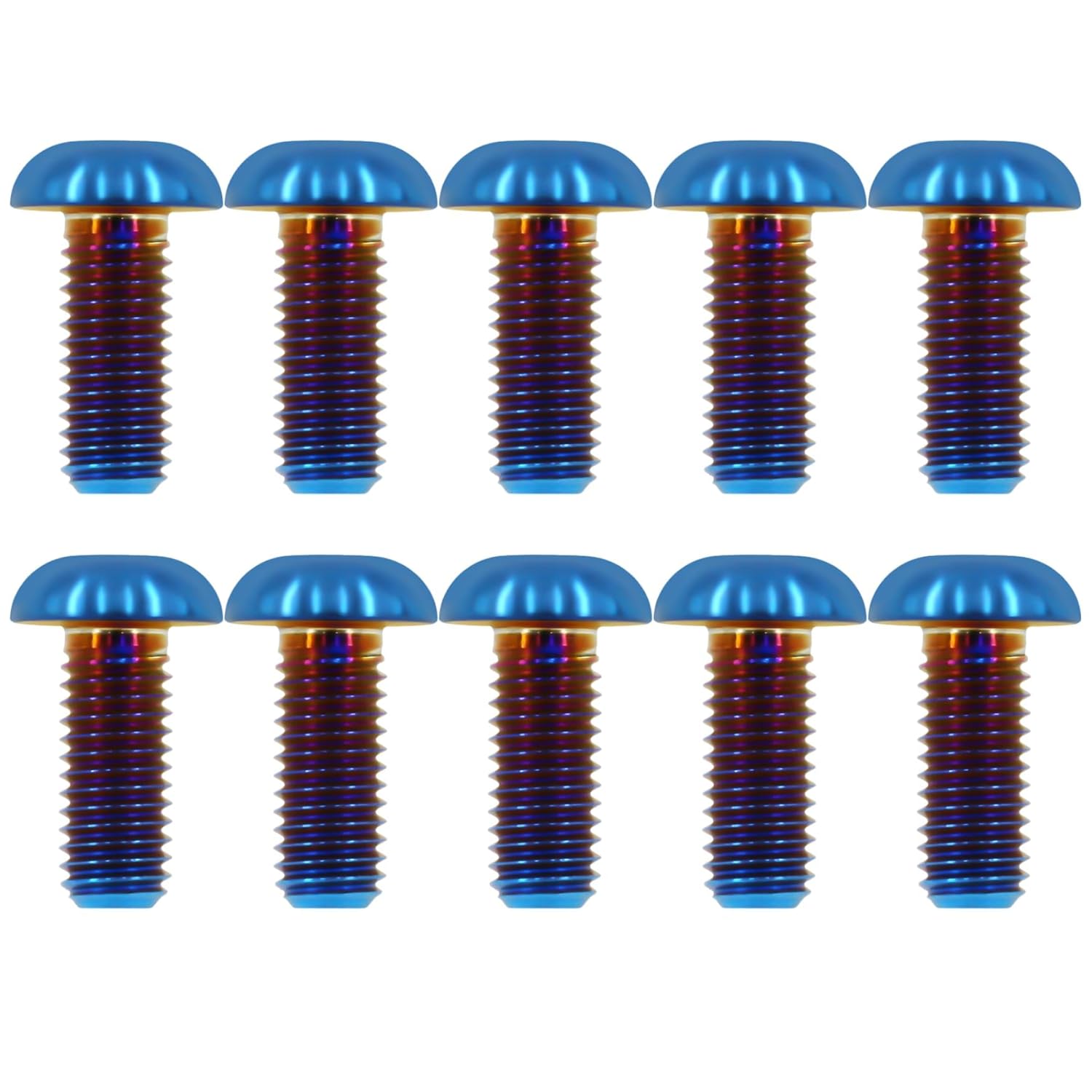 Titanium Bolts M6X15 Lightweight Design | Ideal for Humid/Salty Environments Screws for Bicycles, Motorcycles, MTB (10PCS, Burnt Blue)