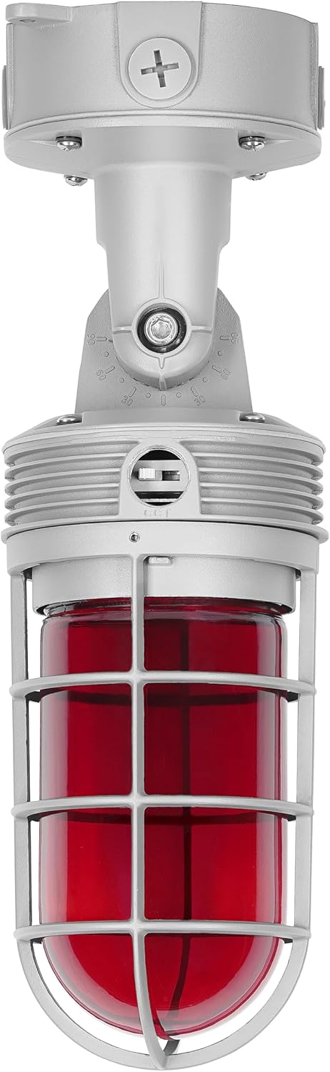 LEDVANCE Red Accessory Lens for Jelly Jar LED Luminaire, 120-347V, 80 CRI, 3 CCT Select 3000/4000/5000K, Adjustable Mounting, Dimmable, Gray, Red Lens - 1 Pack (63789)