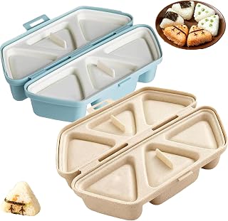 6 In 1 Onigiri Mold Set, Triangle Rice Mold, Non-Stick Professional Onigiri Molds, for Seaweed Rices Balls Sushi Musubi, Picnic (bule+white)