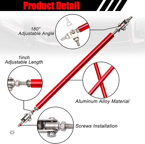 Miniatura 3 de DREAMIZER - 2 varillas de soporte universal para parachoques delantero ajustable de 8 a 11 pulgadas, compatible con la mayoría de vehículos de
