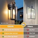 2 Pack Exterior Lighting Fixtures, Outdoor Wall Light with Clear Glass, Black Outside Front Porch Waterproof Sconce Lights Matte Wall Mount Lamp Modern Lanterns for House Patio Door Garage