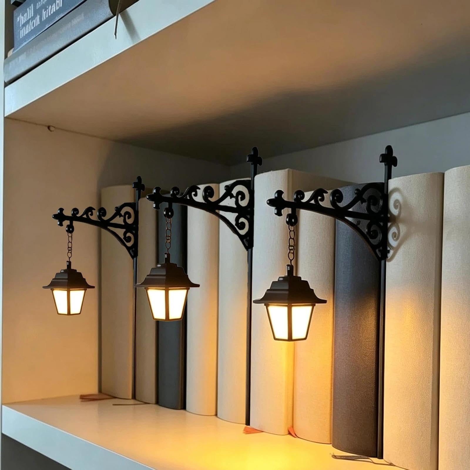 Library Lantern-Decorative Bookshelf Lighting, Reading Book Shelf Lights (3Pcs)