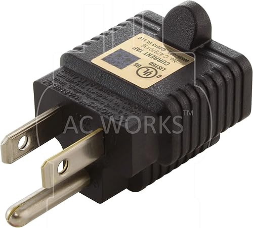 Miniatura 4 de AC WORKS Adaptador de hoja en T de 15 a 20 amperios y 125 voltios (25PK-UL Cert.)