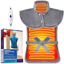 KEKOY Wearable Heating Pad for Back, Neck & Shoulders, Detachable Belt