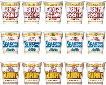 Nissin Foods Cup Noodle Mini Assortment Set, 3 Types, 15 Servings