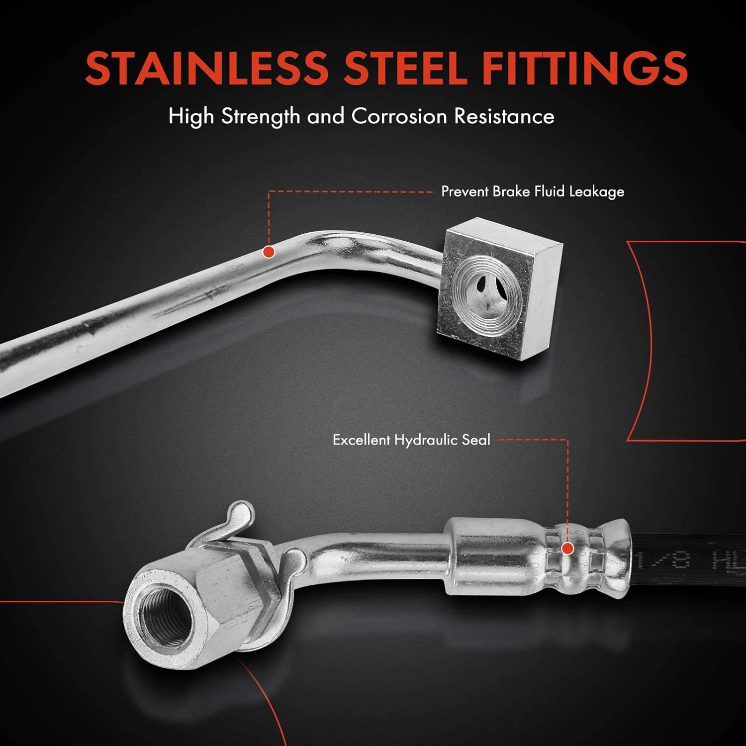 A-Premium Front Passenger Brake Hydraulic Hose Compatible with Select Ford and Mercury Models - Taurus 2008-2012, Taurus X 2008-2009, Sable 2008-2009 - Replace# 8A5Z2078A