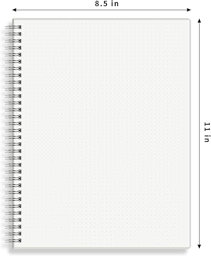 Miniatura 3 de 2 cuadernos grandes de espiral de cuadrícula de puntos de 8.5 x 11 pulgadas, 100 GSM, con 6 bolígrafos de gel de escritura ultra suave