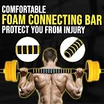 WildVenture 2-in-1 Adjustable Dumbbell and Barbell Set for Strength Training – 44 lb Multifunctional Free Weights – Ergonomic Foam Handles – PE-Coated Plates – Double Nut Safety – Black+Yellow