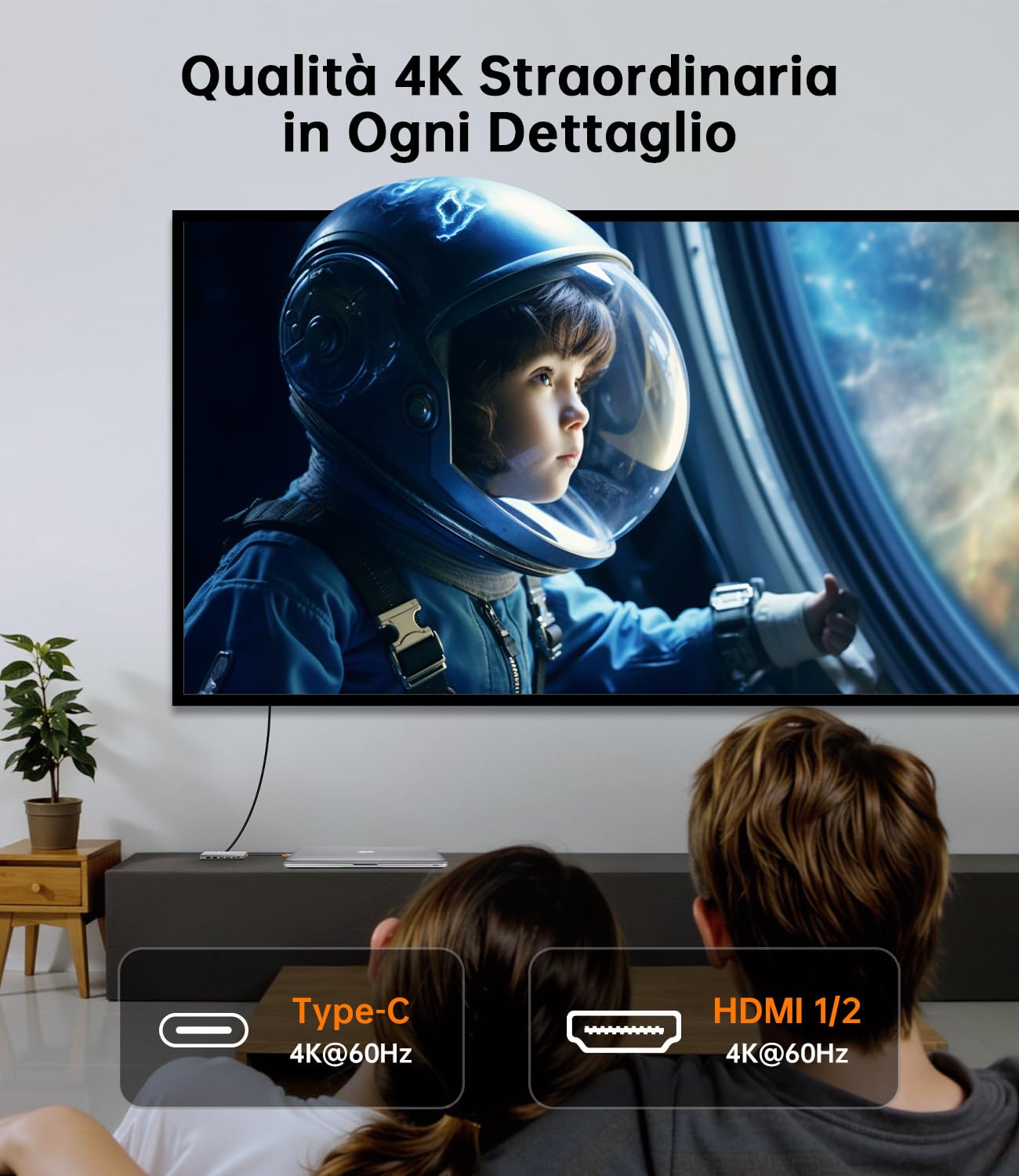 NOVOO Docking Station USB C 14 in 1 Triplo Display, 2 HDMI e USB-C Video 4K@60Hz, PD 100W, USB 10Gbps, Ethernet Gigabit