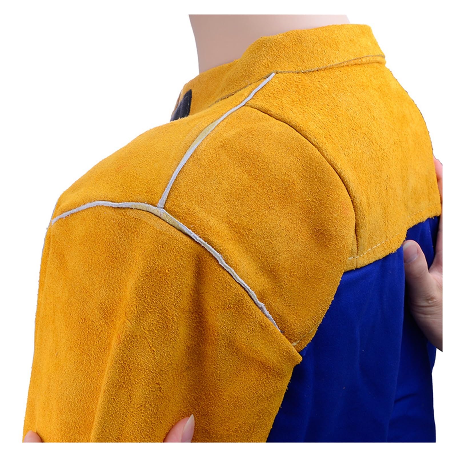 Tablier de soudage en Cuir, résistant au feu, vêtement de Soudeur Ignifuge, Veste Ignifuge, Combinaison de sécurité pour Arc Argon, Coton Fendu (44-2650, L)