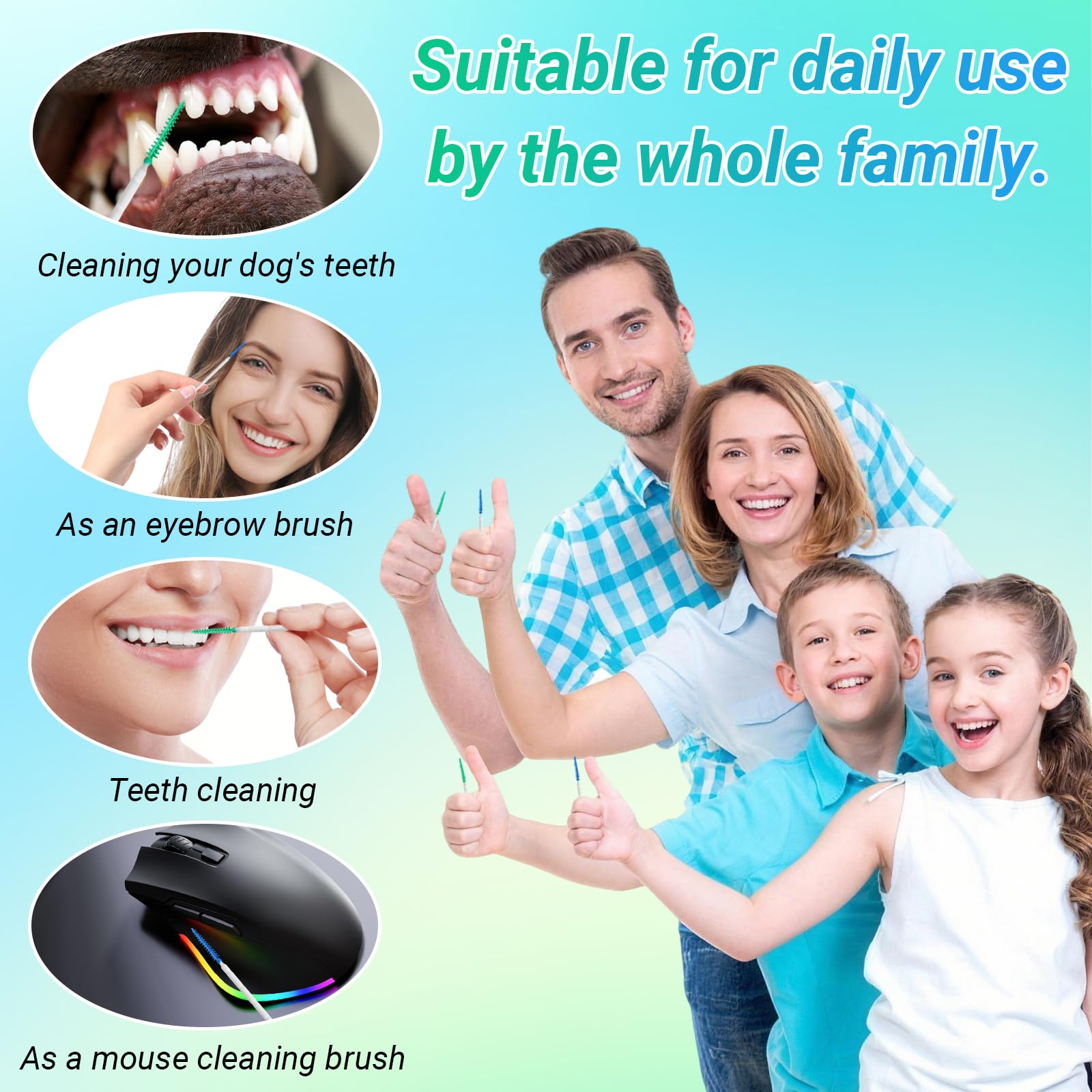 Cure Dent Plastique 2-en-1 Portable 400 Pièces Nettoyer Entre les Dents