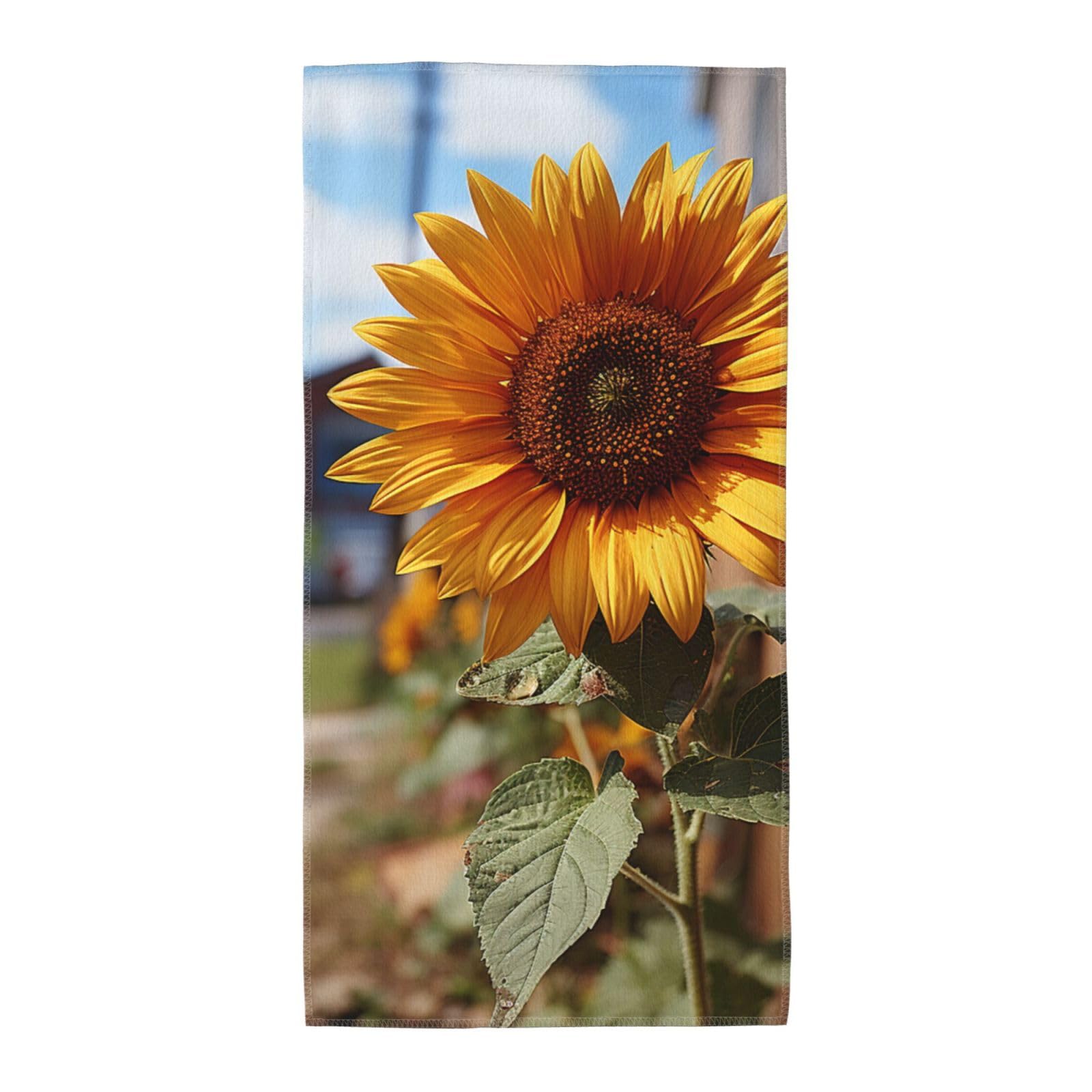 FekiLoot Absorbent Hand Towels 12"X24" Decorative Bathroom Towel Soft Microfiber Face Towel Farm Sunflower Dish Kitchen Towels for Bathroom Kitchen Hotel Spa Bath Towels