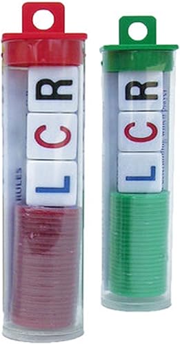 Miniatura 2 de LCR - Juego de dados izquierdo centro derecho - 2 juegos - (chips de colores surtidos)