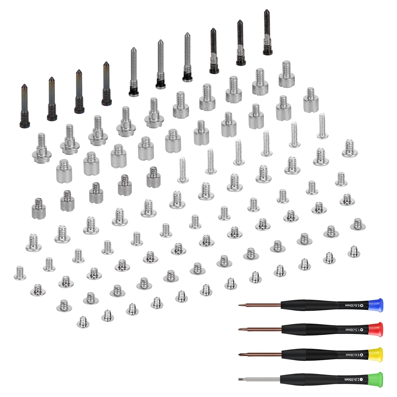 Risidamoy for iPhone 15 Pro Max Complete Full Screw Set Replacement 15promax with Repair Pentalobe Bottom Screws Inner Part with 4 Screwdrivers for