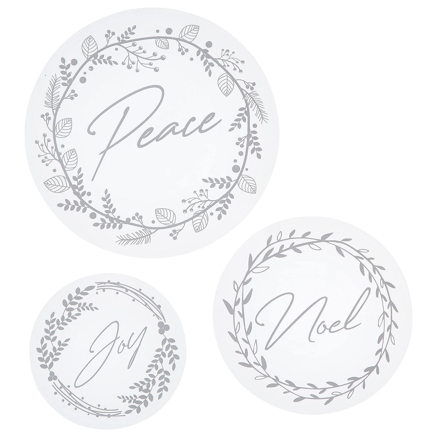 Peace, Joy, Noel Christmas Window Clings, 3 Pieces