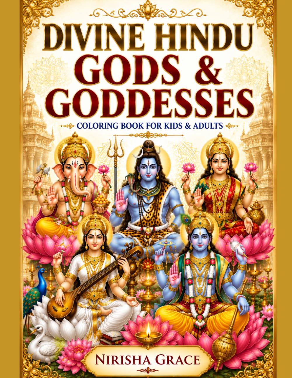 DIVINE HINDU GODS & GODDESSES COLORING BOOK