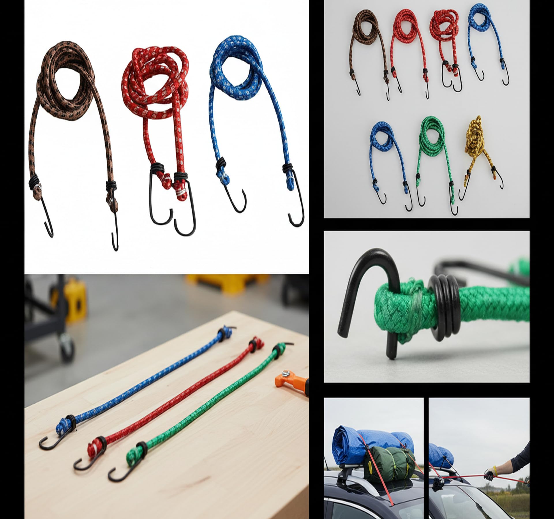 HB MSALA High Strength Elastic Rope/Bungee Cord, 6 Ft, Pack of 6 3